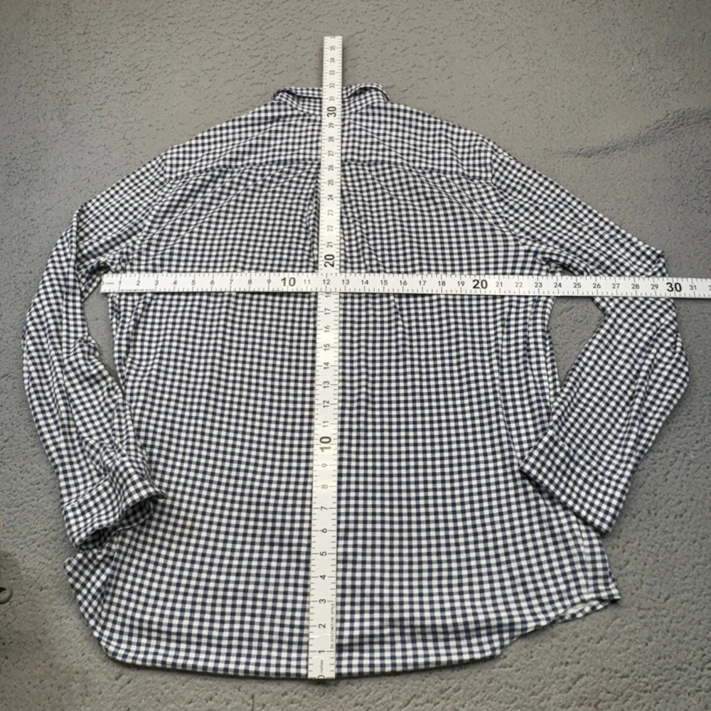Polo Ralph Lauren Knit Dress Shirt Mens XL Blue Gingham Pima Cotton Pony